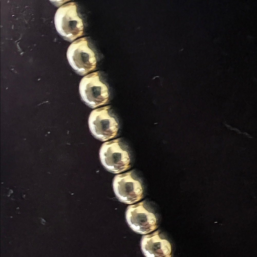 Vintage 20” Gold Tone Beaded Necklace with Three Heart Pendants - Picture 5 of 10